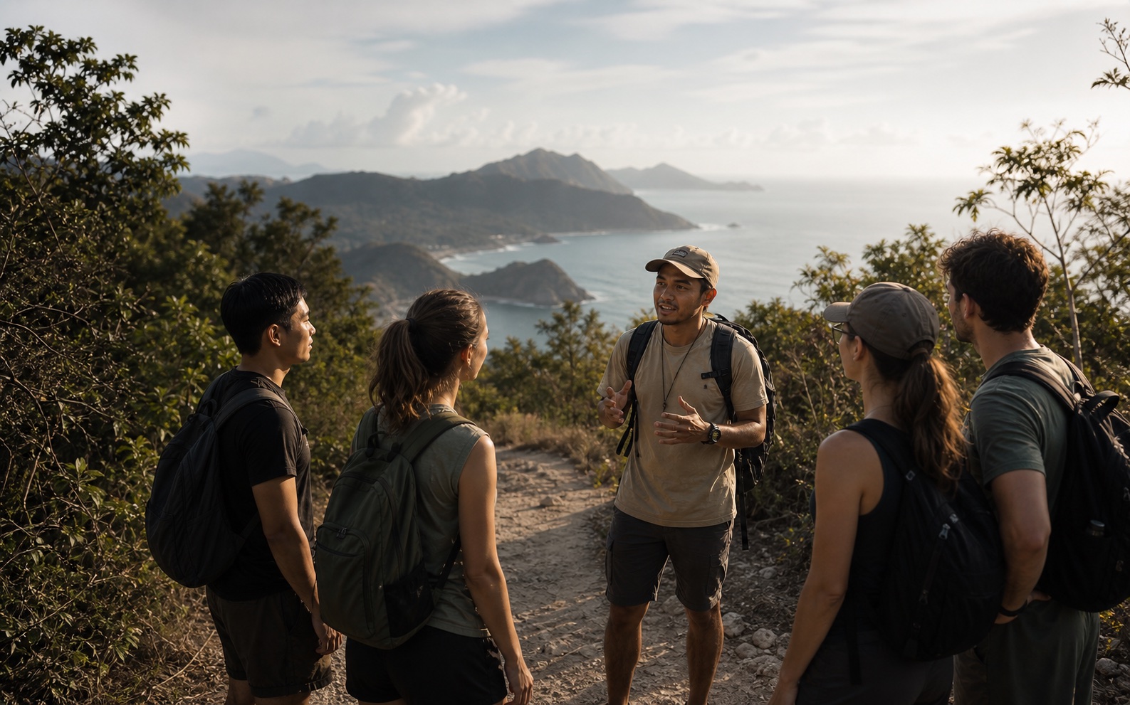 An Action Creator briefs a small group before an outdoor activity